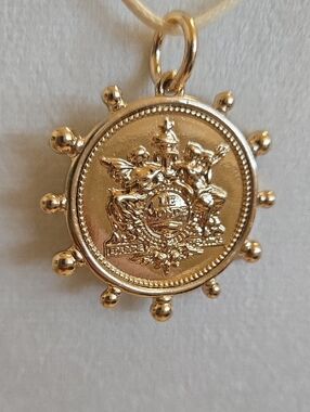 Gold bezel French Replica Lemonde coin necklace w/ Gokd accents Customizable…